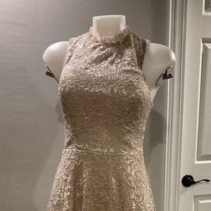 TeezeMe Tease Me Light Tan/nude/champagne sleeveless dress size 7/8
